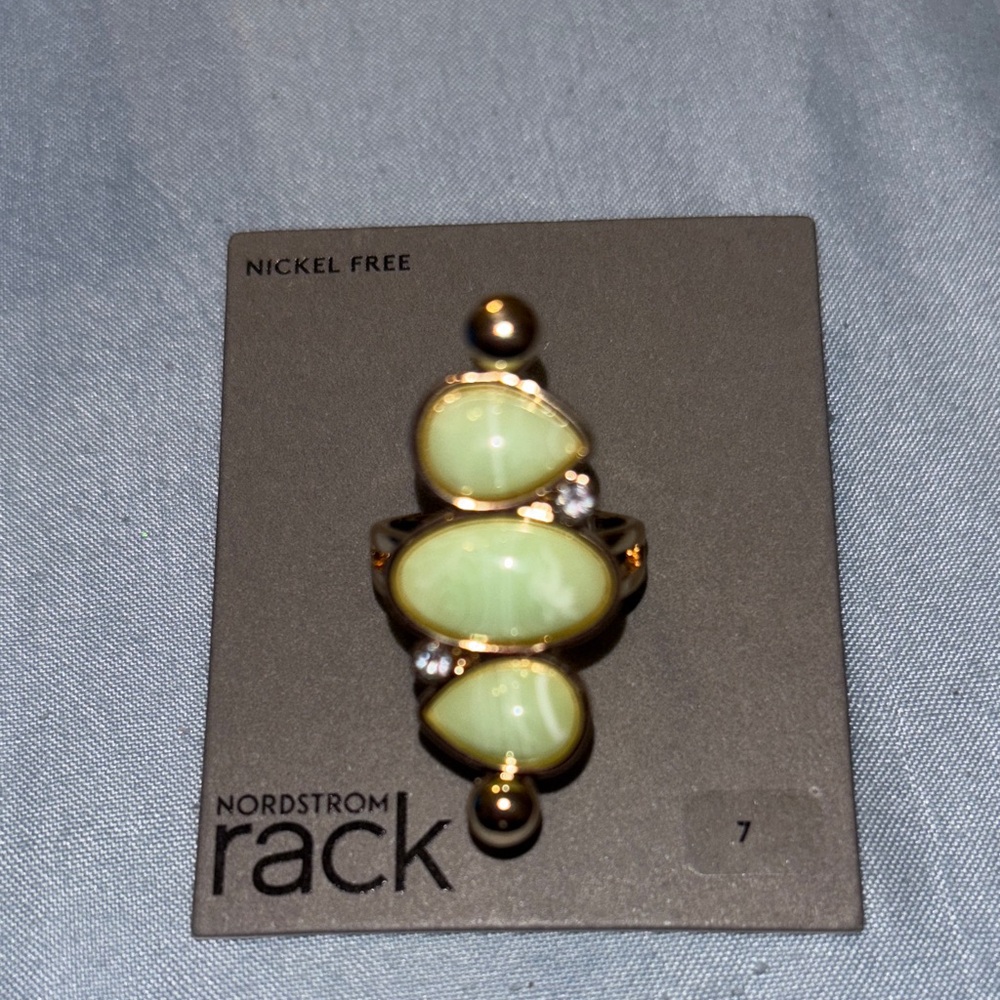 Nordstrom Gold and Light Green Ring